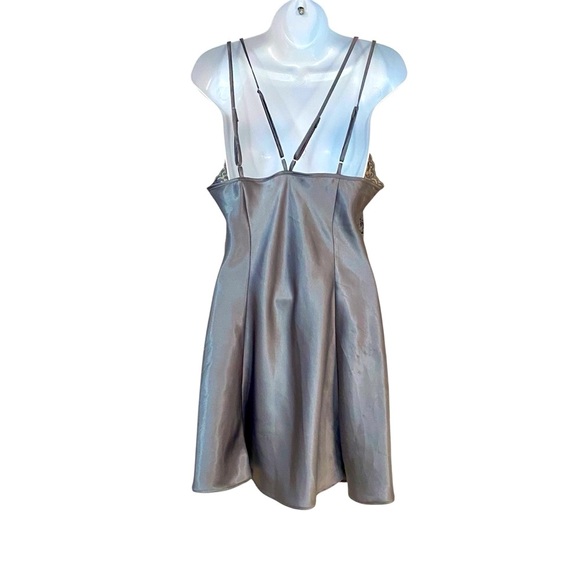 Victoria’s Secret Gray Sleepwear Nightie Slip Dress Large Spaghetti Straps Lace - Picture 3 of 11